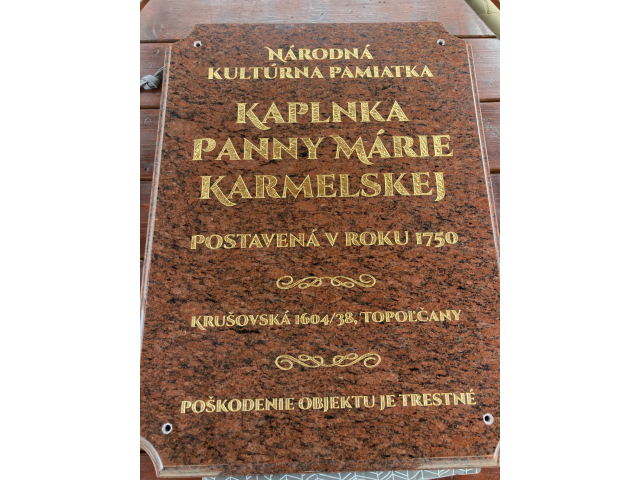 Zrenovovaný vonkajšok Kaplnky Panny Márie Karmelskej