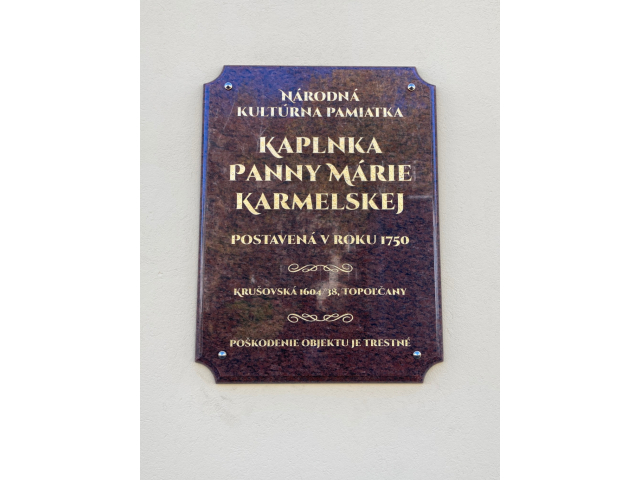 Zrenovovaný vonkajšok Kaplnky Panny Márie Karmelskej