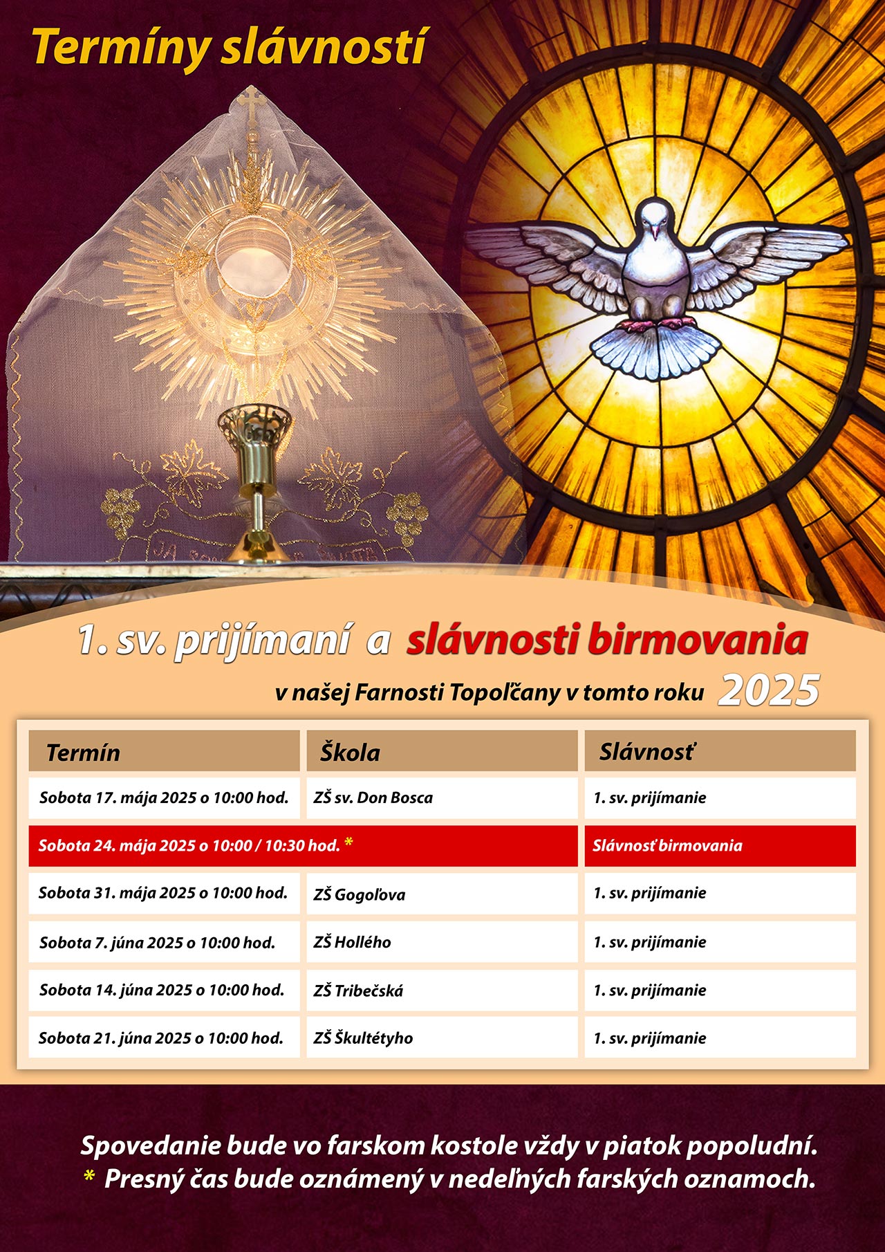 Termíny slávností 2025